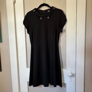 Hell Bunny Velvet Collar Black Skater Dress